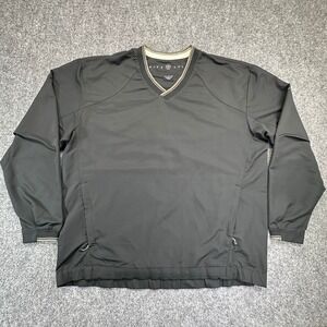 Nike Golf Men's V‑Neck Pullover Black Windproof Jacket Size L Minor Stains